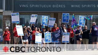 LCBO workers hit picket lines for 1st day of strike [upl. by Bixby]