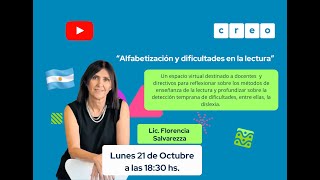 Webinar quotAlfabetización y dificultades en la lecturaquot [upl. by Eceirtal885]