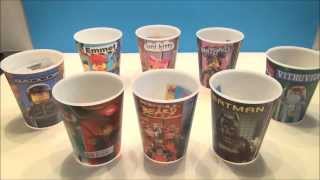 THE LEGO MOVIE MCDONALDS HAPPY MEAL TOY LITHOGRAPHIC CUPS FULL COLLECTION VIDEO REVIEW [upl. by Peters698]