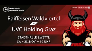 Powerfusion Volley League Men Spiel zwischen URW Raiffeisen Waldviertel vs UVC Holding Graz [upl. by Idur]