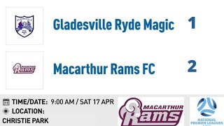 17042021 Macarthur Rams FC vs Gladesville Ryde Magic FC U13 Game [upl. by Aerdnaid]