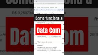 Data Com e Data Ex proventos dividendos bolsadevalores viverdedividendos acoesdividendos [upl. by Lednahs]