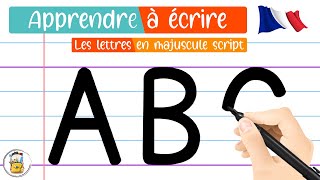 Apprendre À Écrire Les Lettres De LAlphabet En Majuscule Script  Apprendre À Tracer Les Lettres [upl. by Dnanidref504]