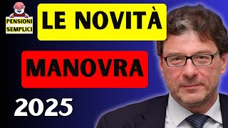 🟨 PENSIONI LE NOVITA DELLA MANOVRA FINANZIARIA 2025❗️ DETRAZIONI BONUS IRPEF BENEFIT❗️ [upl. by June]