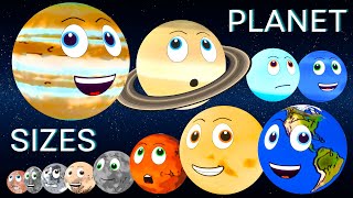 Planet Size Comparison for Kids  Dwarf Planet Sizes  Space for Kids  Solar System Size [upl. by Erma617]