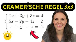 CRAMERSCHE REGEL 3x3 Matrix – Gleichungssystem lösen [upl. by Arrik]