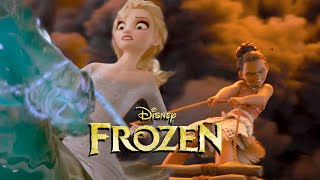 Scenes Elsa and Moana in the sea  Forest Spirit Frozen 3 Fanmade Scene [upl. by Nirda]