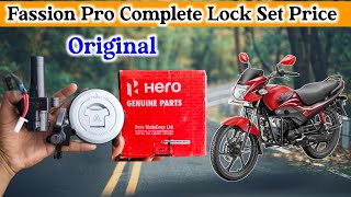 passion pro Complete lock set price  passion pro chabhi switch price  hero all parts list price [upl. by Ahsik]