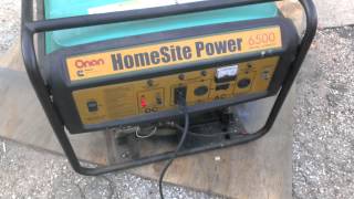 Onan HomeSite 6500 generator sale video [upl. by Eednas309]