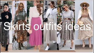 How to wear a skirt  skirts outfits ideas  2024 how to look good in midi skirts [upl. by Wanids]