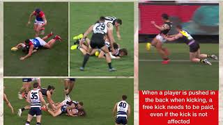 AFL Barwon 2020 Laws of the game  High Tackles amp Push in the Back [upl. by Curren]