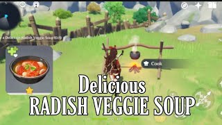 How to Cook Delicious Radish Veggie soup GENSHIN IMPACT [upl. by Quickman766]