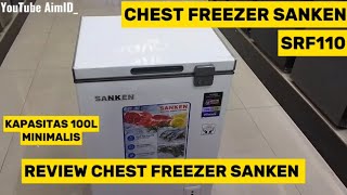 REVIEW CHEST FREEZER SANKEN SRF110 KAPASITAS 100L [upl. by Adnawyek925]