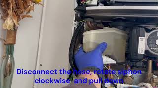 How to remove refit and clean Worcester Greenstar Ri boiler condensate trap  siphon step by step [upl. by Nerual810]