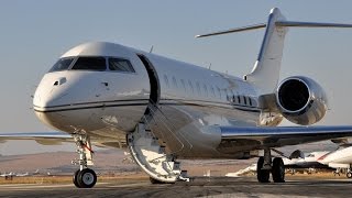 Global Express Landing Takeoff Dutchess County Airport [upl. by Harrak]