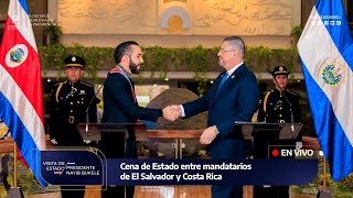 Presidente Nayib Bukele participa en cena de Estado con mandatario costarricense [upl. by Pinelli]