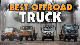 Truck 4x4 Battle UNIMOG vs IVECO vs HINO vs ISUZU [upl. by Naeerb580]