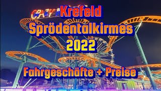 Krefeld Sprödentalkirmes 2022  Fahrgeschäfte  Preise [upl. by Erdried]