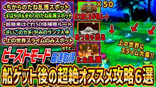 【ドラクエ3リメイク】ビーストモード用50体捕獲ルートちからの種＆すばやさの種乱獲スポット上の世界スライム（はぐメタ）スポットなど船ゲット後オススメ攻略6選 [upl. by Stoneman]