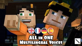 ALL in ONE Multilingual Voices 5  JESSEF VS PETRA  Minecraft Story Mode Season 2 [upl. by Inirt604]