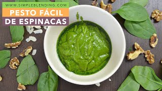 PESTO DE ESPINACAS FÁCIL  Receta de pesto de espinacas  Pesto de espinacas casero [upl. by Breger370]