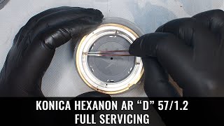 Konica Hexanon AR 57mm f12 quotTypeDquot Servicing CLA [upl. by Mencher]