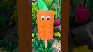 DIY Orange 🍊 Wooden Popsicle Sticks  Easy Craft for Kids diy craft craftyfun kids [upl. by Aetnahc935]