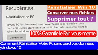 Comment réinitialiser Windows 10 et le remettre à neuf  HpDellsamsungAcerAsus [upl. by Vincents]