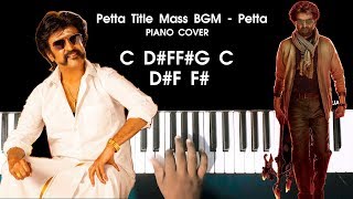 Petta  Petta Title Marana Mass Bgm Piano Cover with NOTES  Anirudh  AJ Shangarjan [upl. by Milt]