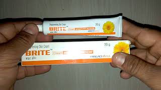 Brite Cream Depigmenting Skin Cream uses side effects composition how to use amp review [upl. by Hendry]