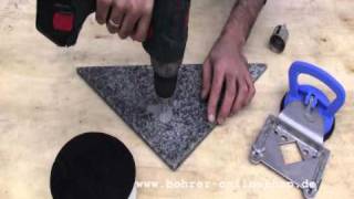 HowTo Bohren mit Diamantbohrkrone in Granit wwwbohreronlineshopde [upl. by Aileno]