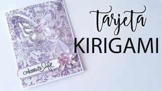 KIRIGAMI para principiantes  Tarjeta con Kirigami  Tutorial  CON P DE PAPEL [upl. by Nnadroj]