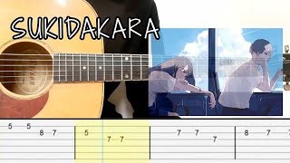 Yuika  Sukidakara EASY guitar tutorial tab [upl. by Biebel]