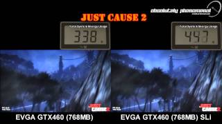 GTX 460 FERMI Just Cause 2 Dark Tower Benchmark [upl. by Arednaxela]