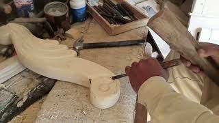 wood carving simple design ll Wood Carving Tutorial  wood carving for beginners  wood carving [upl. by Trinatte806]