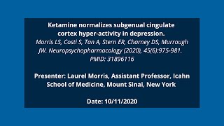 1 Ketamine normalizes subgenual cingulate cortex hyperactivity in depression [upl. by Nagy]