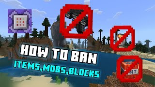 How to ban Items Blocks and Mobs with command in Minecraft server [upl. by Evreh]