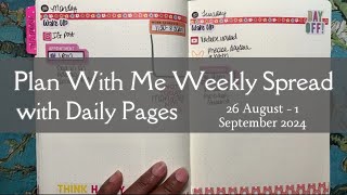 Daily Pages Plan With Me  26 August thru 1 September 2024 [upl. by Nnaegroeg]