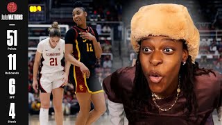 JUJU WATKINS DROPPED 51 POINTS ON THE WORLDS SMARTEST SCHOOL STANFORD REACTION [upl. by Lienet]