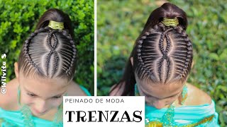 🔴 Peinados Fáciles y de moda para niñas  TRENZAS pegadas cruzadas WILVITA 2019❤ [upl. by Slorac781]