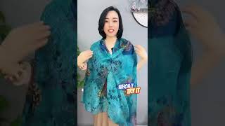 Trendy stylish silk shawl fashion for ladies fashion tips shorts shawl [upl. by Melmon]