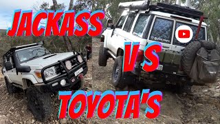 Jackass Hill  Bastard Hill  Sunny Corner  Landcruiser 76 v Landcruiser 80 v Hilux [upl. by Mairb657]