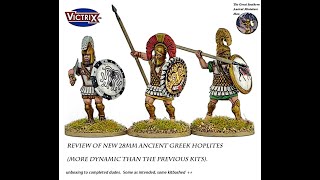 new Victrix Greek Hoplites 28mm plastic ancient miniatures Unboxing to completed models [upl. by Garbe]