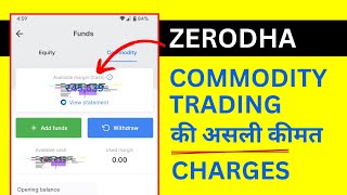 Zerodha Me Commodity Brokerage Charges  Commodity Trading Charges in Zerodha [upl. by Body]