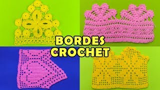 Bordes u Orillas tejidos a crochet  colección de puntos [upl. by Hyatt]