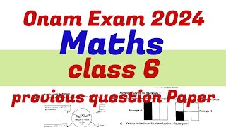 Class 6 maths onam exam model question paper 2024 [upl. by Casta732]