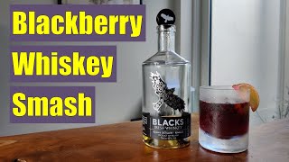 BLACKBERRY WHISKEY SMASH  Cocktail Recipe [upl. by Ateekal]