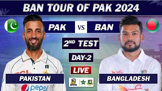 PAKISTAN vs BANGLADESH 2nd TEST MATCH DAY 2 LIVE COMMENTARY  PAK vs BAN TEST MATCH LIVE  SESSION 1 [upl. by Anrat]