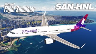 ULTRA Graphics Flight From San Diego To Honolulu  26L Reef Runway Approach  A321NEO  MSFS 2020 [upl. by Arny85]