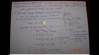 Expression for work done by compressor during Isothermal Expansion  M 407  TE in Tamil [upl. by Drofwarc]